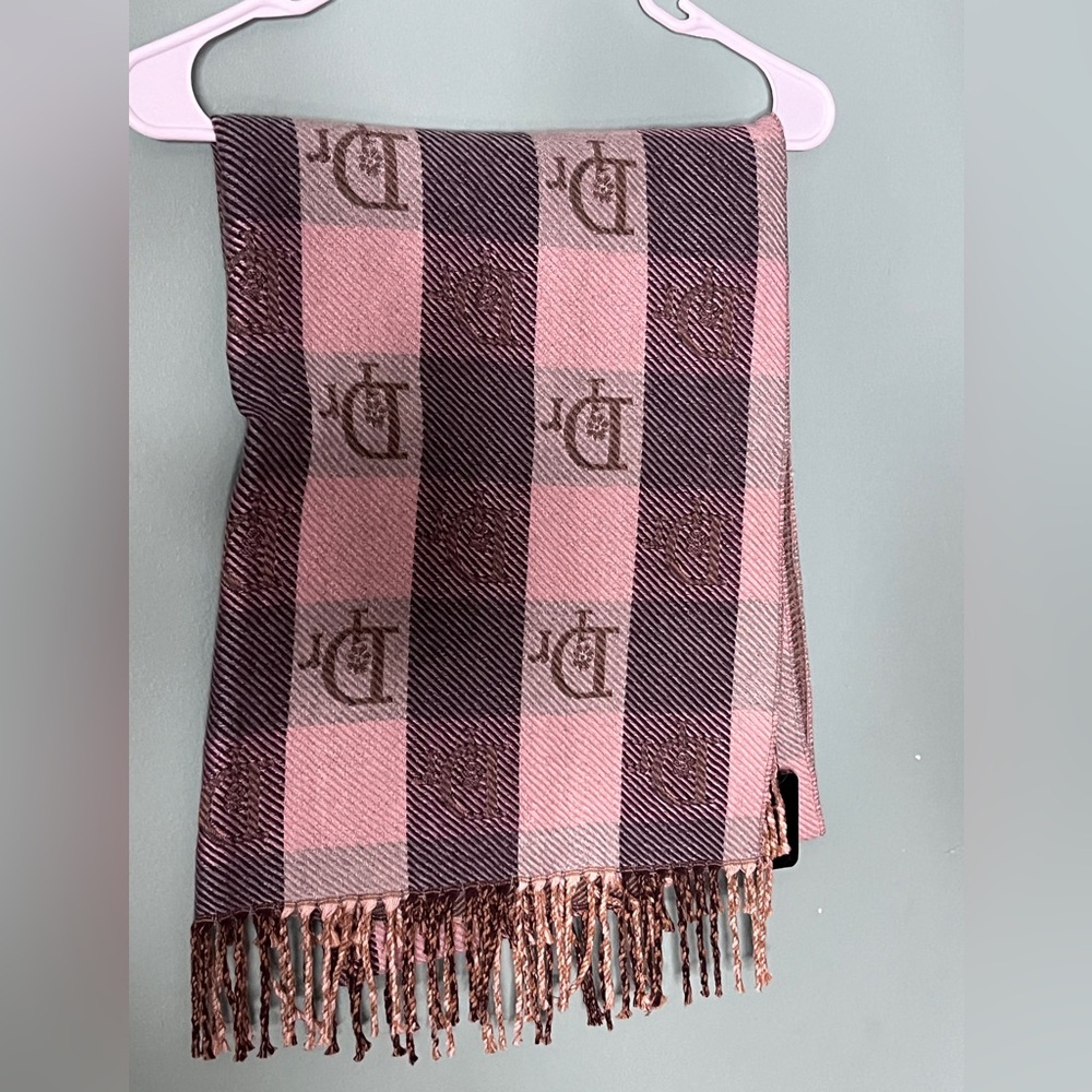 Pink and Black Checkered Scarf